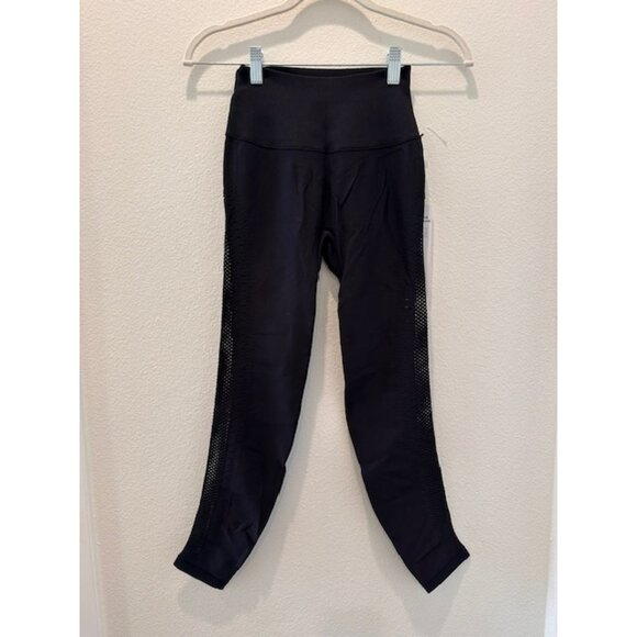 ALO Yoga Women's Black Solid Elastic Waist High Rise Ruched Leggings Size XS NWT - Picture 4 of 7